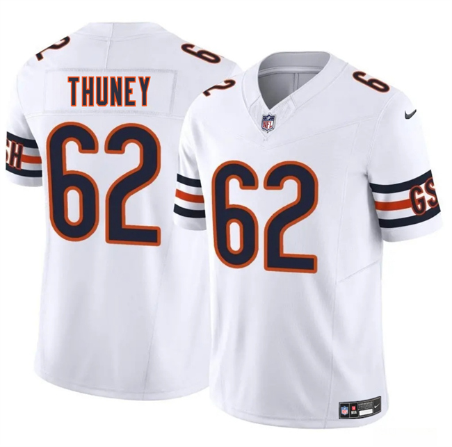Men's White Chicago Bears #62 Joe Thuney 2025 F.U.S.E. Vapor Stitched Football Jersey
